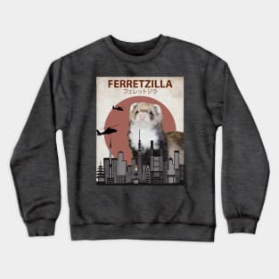 Ferretzilla - Funny Ferret Monster Crewneck Sweatshirt